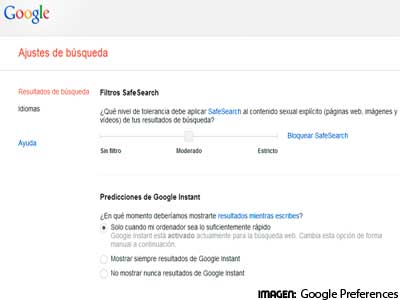 Google permite guardar las preferencias de busquedas