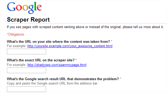Google reportar Spam