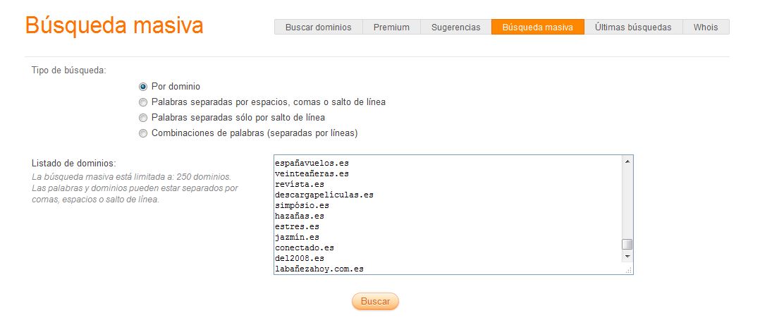 para buscar bulk de dominios 